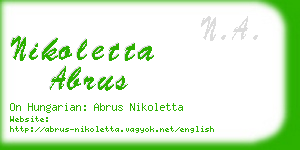 nikoletta abrus business card